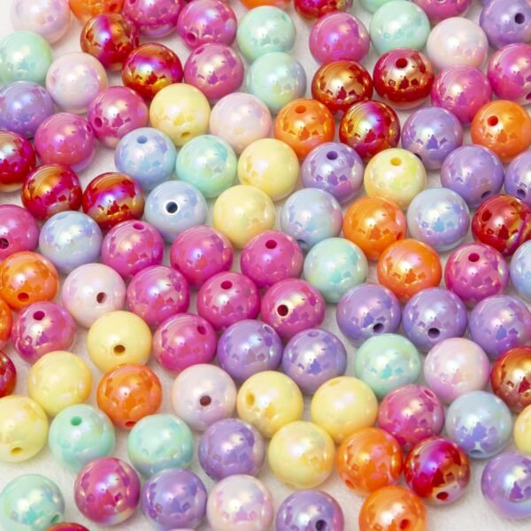 16mm Acrylic Beads Ab Mixed Color 50pcs Round Beads
