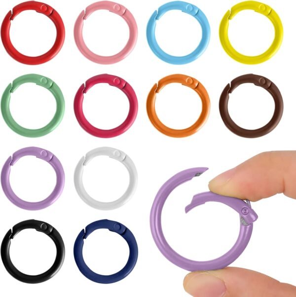 12 Mixed Colors Metal O Rings 25MM  DIY Crafts Accessories Clip Circle