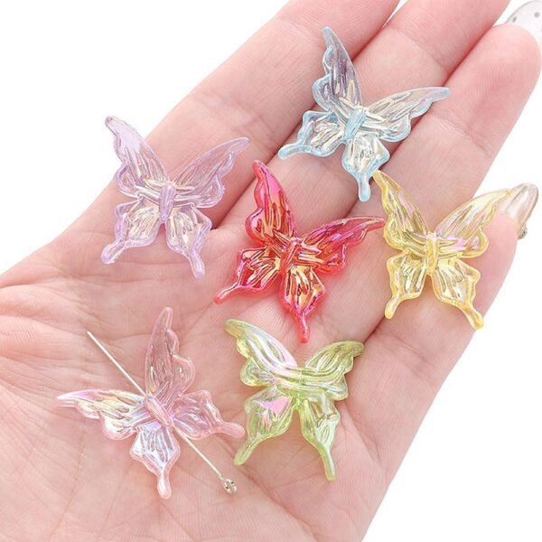 50Pcs Butterfly Acrylic Beads Colorful Butterflies Bead - Image 2
