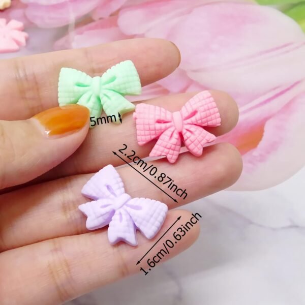 Bfly 50PCS Candy Colors Resin Bow Charms Diy - Image 2