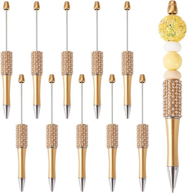 10pcs Rhinestone Beaded Pens Plastic DIY Crystal Bling Diy