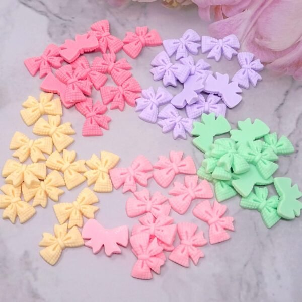 Bfly 50PCS Candy Colors Resin Bow Charms Diy - Image 3