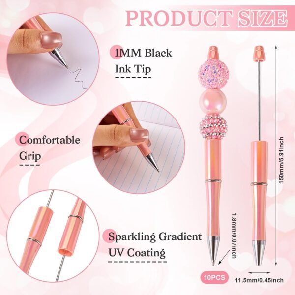 10 Pcs DIY Personalized Pink Pen Plastic Ball-Point Pen Bfly Diy - Image 2