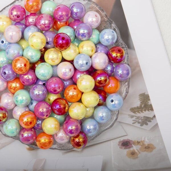 16mm Acrylic Beads Ab Mixed Color 50pcs Round Beads - Image 4