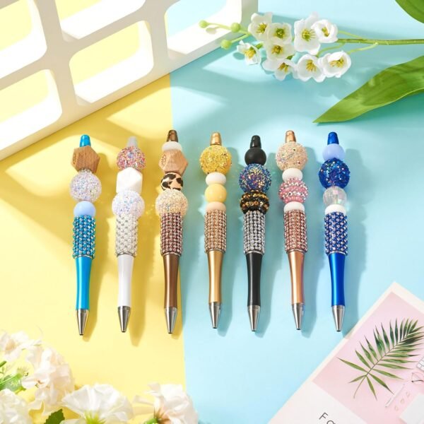 10pcs Rhinestone Beaded Pens Plastic DIY Crystal Bling Diy - Image 3