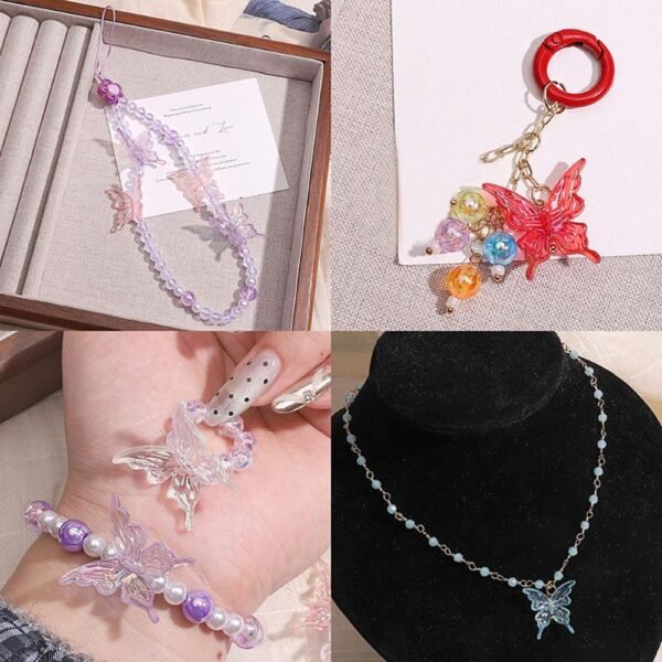 50Pcs Butterfly Acrylic Beads Colorful Butterflies Bead - Image 4