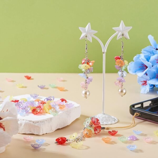 Bfly Diy 200Pcs Acrylic Flower Beads for Bracelets Plastic Beads Mixed color - Image 3