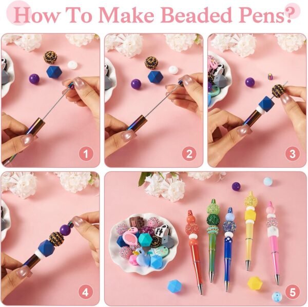 10 Pcs DIY Personalized Pink Pen Plastic Ball-Point Pen Bfly Diy - Image 4