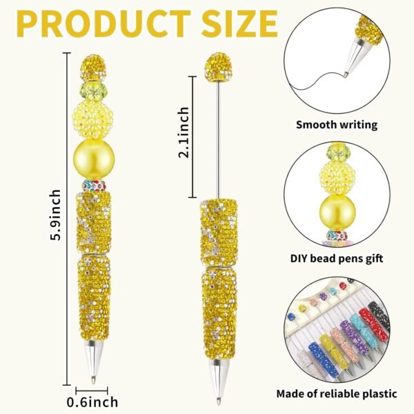 10Pcs Bfly Glitter Beadable Pen Full Rhinestone Pens Diy - Image 3