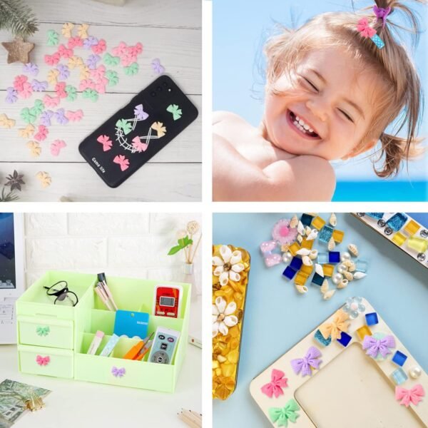 Bfly 50PCS Candy Colors Resin Bow Charms Diy - Image 4