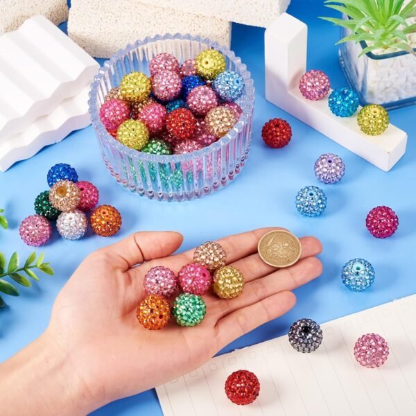 Bfly Diy 100pcs Rhinestone Round Beads 100pcs Mixed Color - Image 2