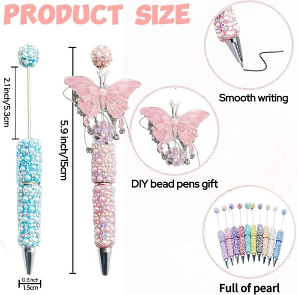 Bfly Diy Beadable Pens Full Pearl Bling Ballpoint Pens - Image 4