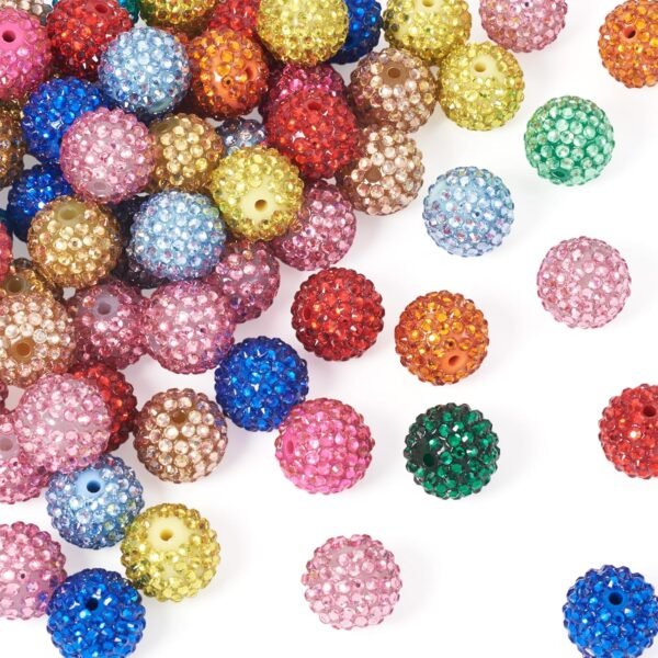 Bfly Diy 100pcs Rhinestone Round Beads 100pcs Mixed Color