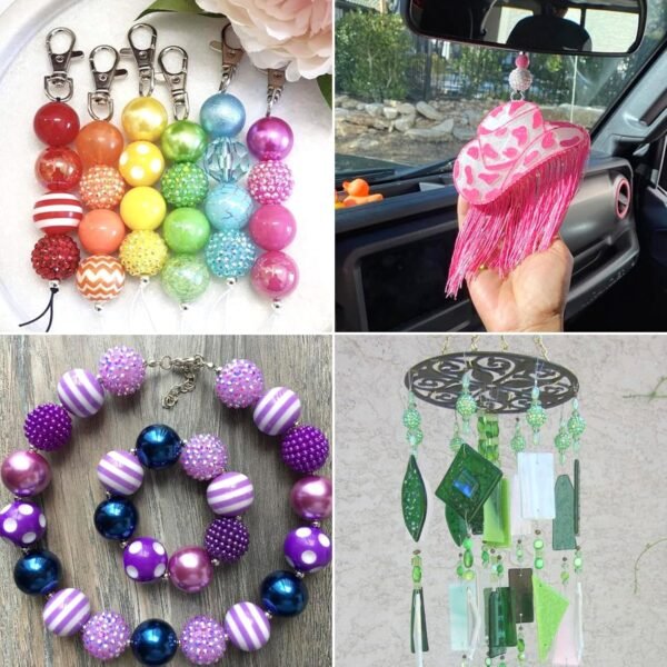 50pcs 16mm Round Resin Rhinestone Chunky Bubblegum Ball Beads - Image 4