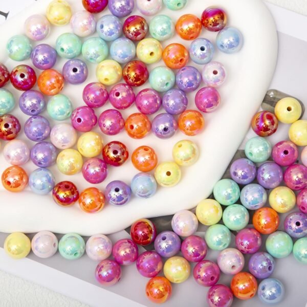 16mm Acrylic Beads Ab Mixed Color 50pcs Round Beads - Image 3