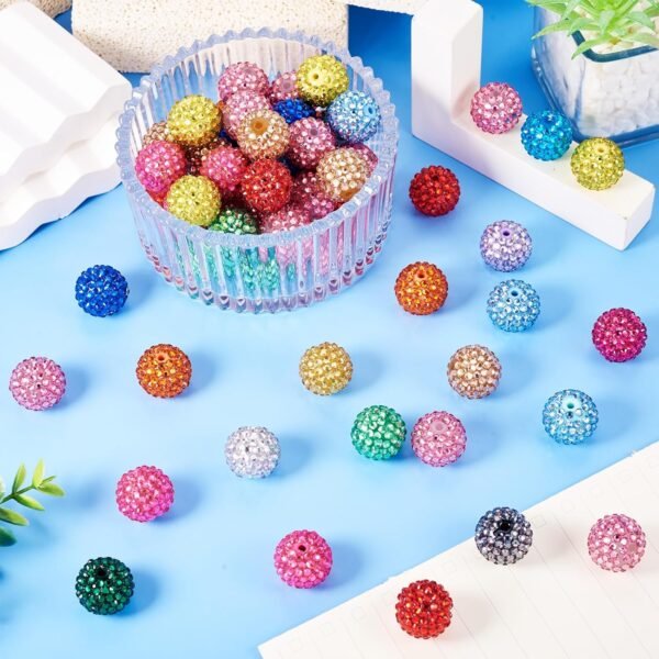Bfly Diy 100pcs Rhinestone Round Beads 100pcs Mixed Color - Image 3