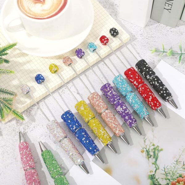 10Pcs Bfly Glitter Beadable Pen Full Rhinestone Pens Diy - Image 4