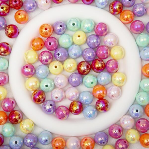 16mm Acrylic Beads Ab Mixed Color 50pcs Round Beads - Image 2