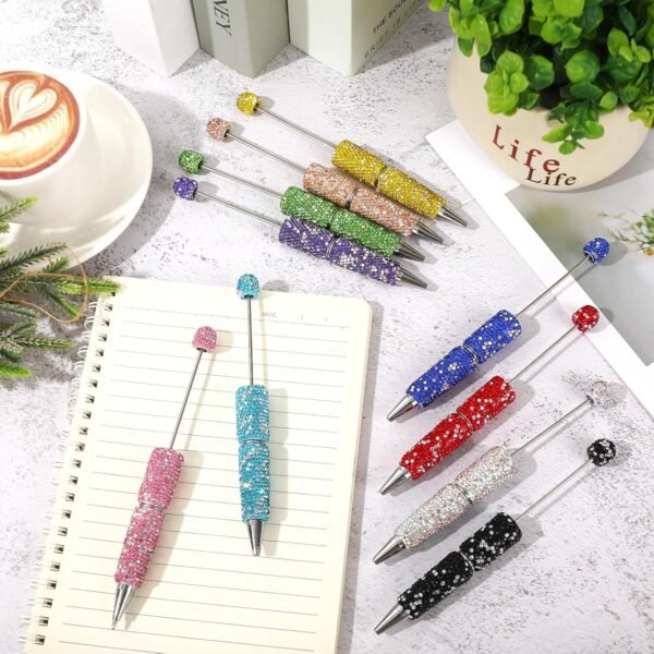 10Pcs Bfly Glitter Beadable Pen Full Rhinestone Pens Diy - Image 5