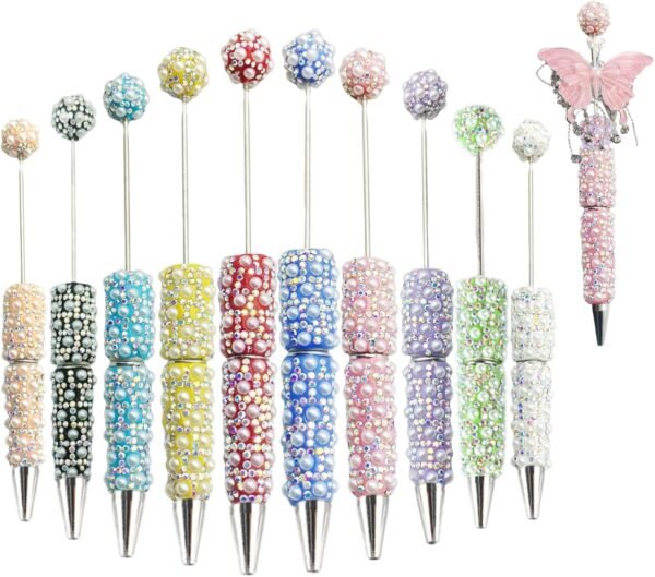 Bfly Diy Beadable Pens Full Pearl Bling Ballpoint Pens