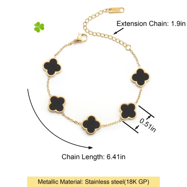 18K Gold Plated Clover Lucky Bracelet for Women - Image 2
