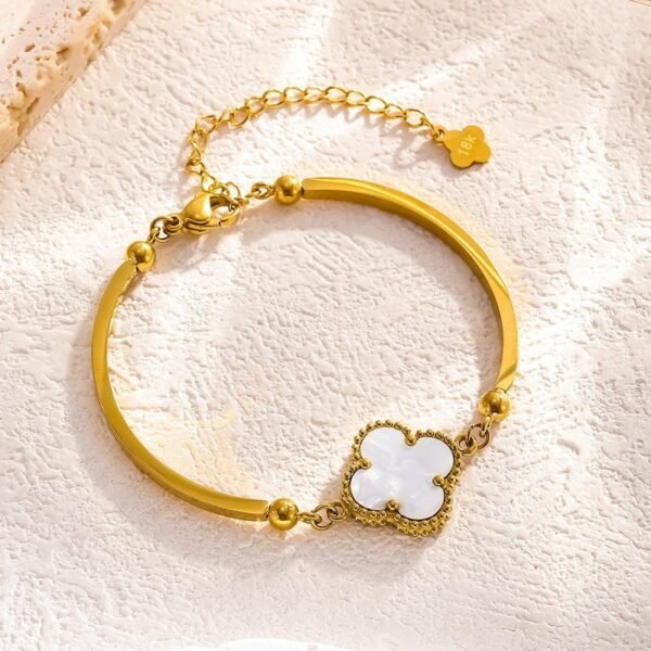 Wholesale Custom 316L Stainless Steel Fashion Jewelry 18K Gold Plated Crystal Classic love Cuff Bracelet Bangle for Women Men - Image 3