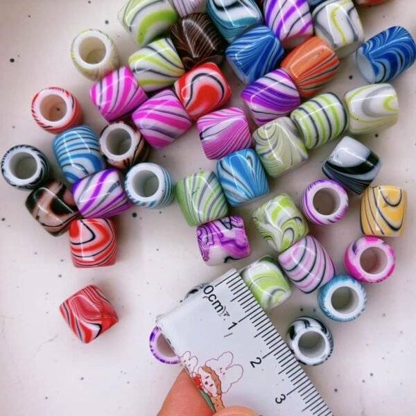 Factory Direct Sell 100pcs/bag Per Bag African Dreadlocks Large Hole Plastic Beads Colorful DIY Hair Beads - Image 6