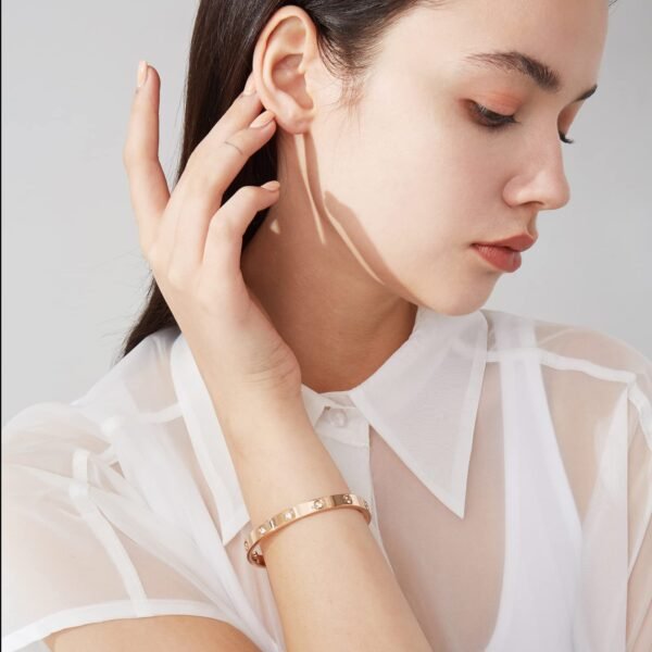 Gold Bracelets for Women Friendship Love Bangle Bracelets Stainless Steel Bracelet Jewelry Birthday Gifts for Women - Image 4