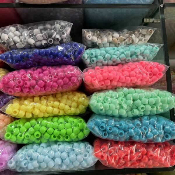 Factory Direct Sell 100pcs/bag Per Bag African Dreadlocks Large Hole Plastic Beads Colorful DIY Hair Beads - Image 3