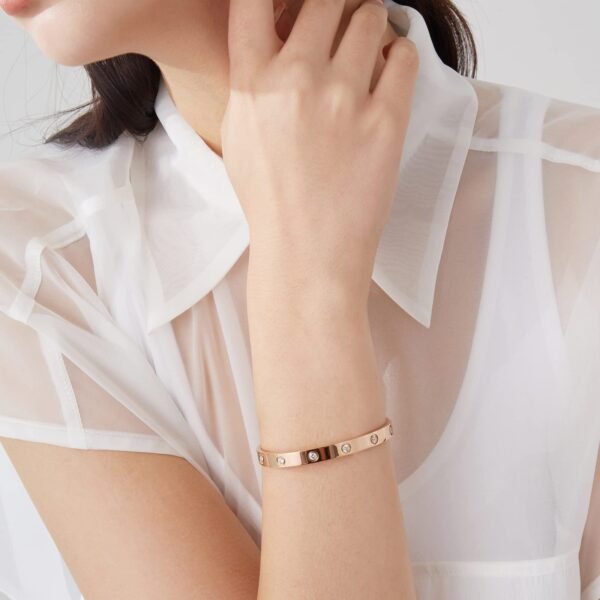 Gold Bracelets for Women Friendship Love Bangle Bracelets Stainless Steel Bracelet Jewelry Birthday Gifts for Women - Image 5