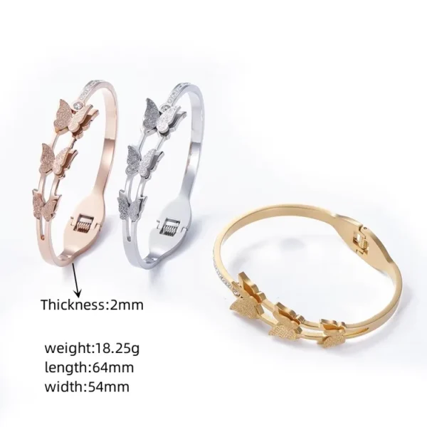 Stainless Steel Butterfly Jewelry butterfly Bracelet butterfly Bangle Women Bracelet 18k Gold Jewelry Gold Bracelet - Image 2