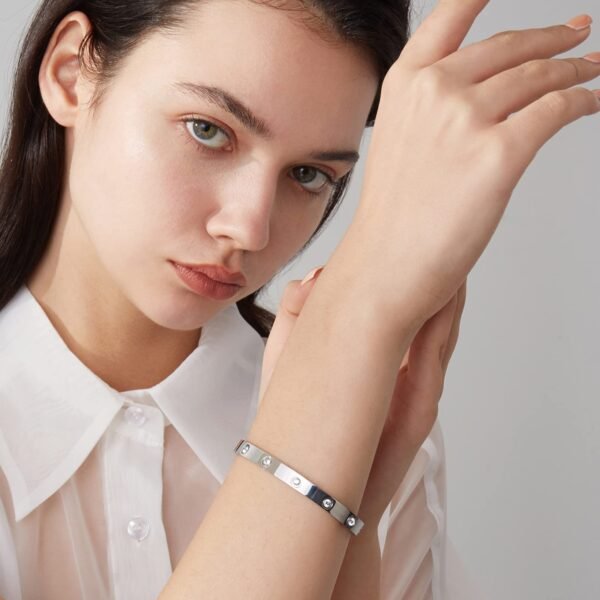 Gold Bracelets for Women Friendship Love Bangle Bracelets Stainless Steel Bracelet Jewelry Birthday Gifts for Women - Image 3