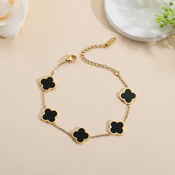 18K Gold Plated Clover Lucky Bracelet for Women - Image 6