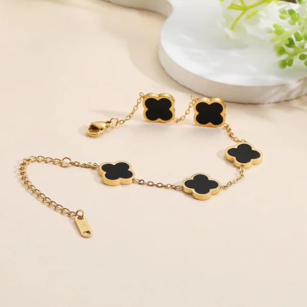 18K Gold Plated Clover Lucky Bracelet for Women - Image 4