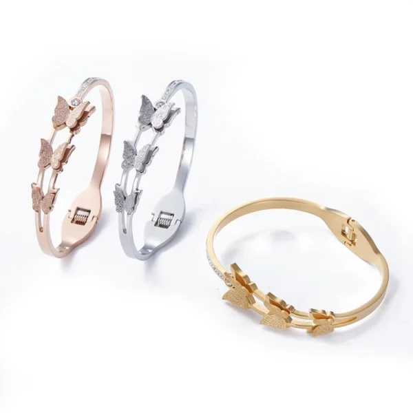 Stainless Steel Butterfly Jewelry butterfly Bracelet butterfly Bangle Women Bracelet 18k Gold Jewelry Gold Bracelet