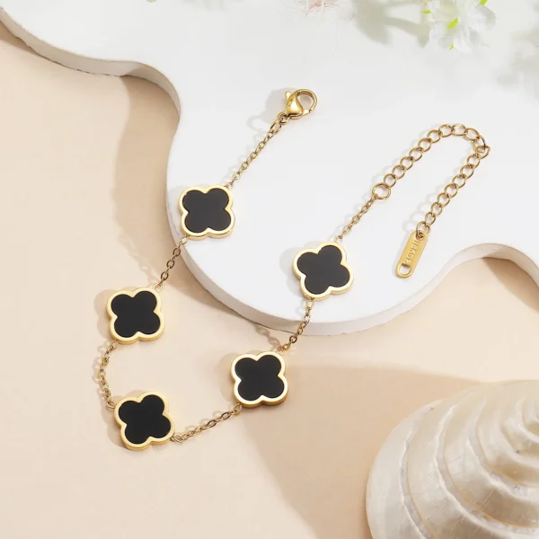 18K Gold Plated Clover Lucky Bracelet for Women - Image 5