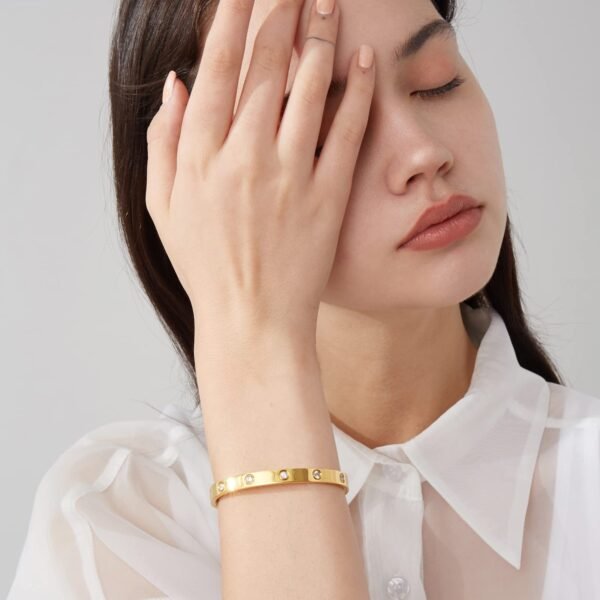 Gold Bracelets for Women Friendship Love Bangle Bracelets Stainless Steel Bracelet Jewelry Birthday Gifts for Women - Image 2