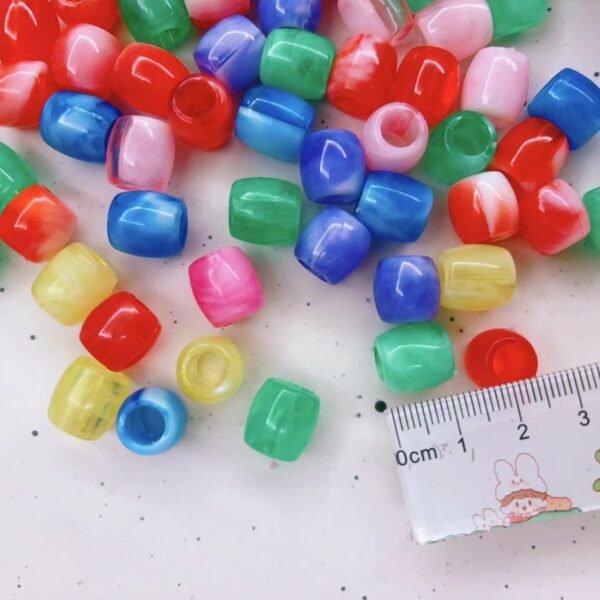 Factory Direct Sell 100pcs/bag Per Bag African Dreadlocks Large Hole Plastic Beads Colorful DIY Hair Beads - Image 5