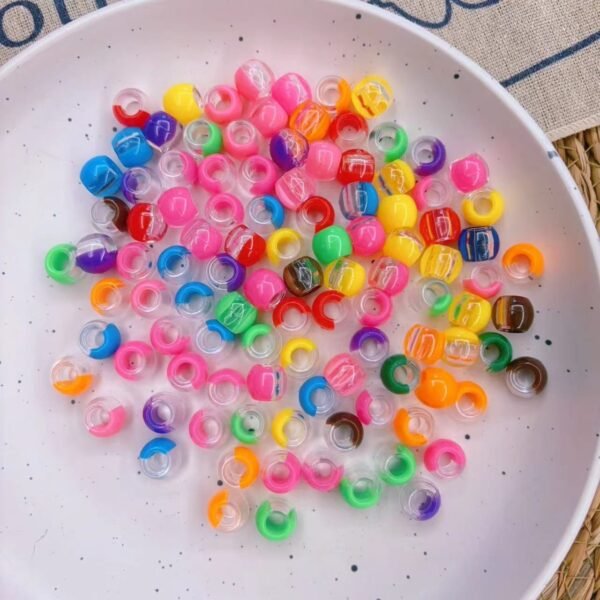 Factory Direct Sell 100pcs/bag Per Bag African Dreadlocks Large Hole Plastic Beads Colorful DIY Hair Beads - Image 4